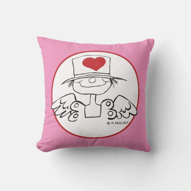 Decorativo "Corazón Hada" Cojín Personalizado Rosa para Lanza (Anverso)