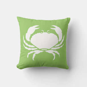 Decorativo CRAB BLANCO sobre cojín verde