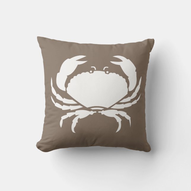 Decorativo CRAB BLANCO solo cojín marrón (Anverso)