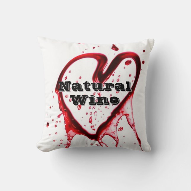 Decorativo crear su propio cojín de texto de vino natural (Anverso)