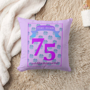 Decorativo Cumpleaños 75 en Alemán Cojín para Lanzar