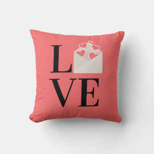 Decorativo Cute Love con cojín de nota de amor Rosa polvorien