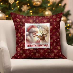 Decorativo Cute Santa Claus Rudolph Cojín Navideño