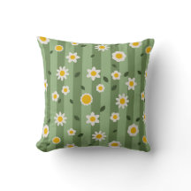 Daisy Green - Flor y franjas Tirar el cojín