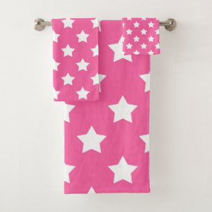 Decorativo del patrón de estrellas blancas rosadas