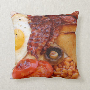 Decorativo Desayuno inglés completo novedad con cojín cuadrad