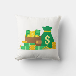 Decorativo Dinero 🤑 divertido y humor, 💵 cojín decorativo.