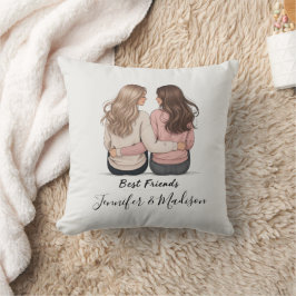 Decorativo Diseño de cojín de mejores amigos minimalista