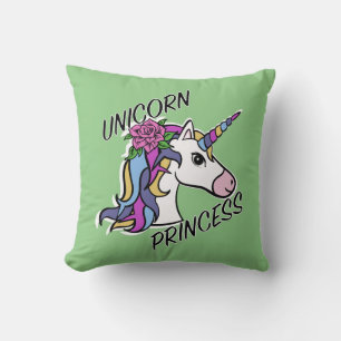 Decorativo Diseño de princesas de unicornio - Cojín decorativ