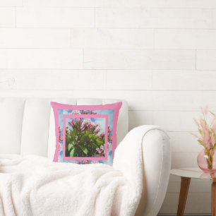 Decorativo Diseño frangipano rosado moderno reversible, cojín
