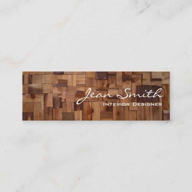 Decorativo Diseño Interior De Madera Mini Tarjeta  (Anverso)
