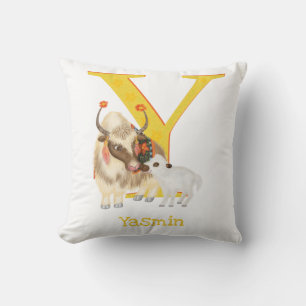 Decorativo El animal ABC Y es para el cojín de yak