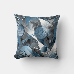 Decorativo El azul y el gris. Abstracción. Cojín