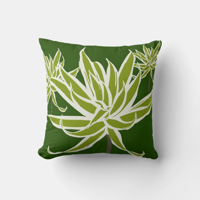 Decorativo El blanco verde deja a Decor#13b el Cojín (Anverso)