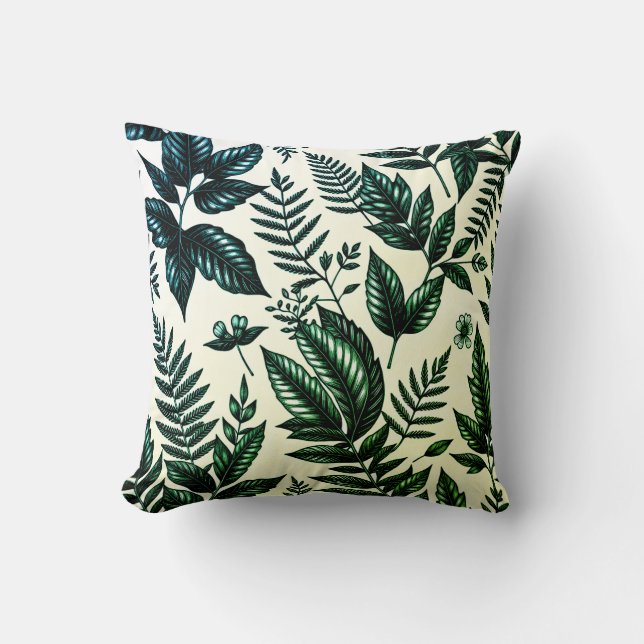 Decorativo El Cojín De Hojas Evergreen (Anverso)
