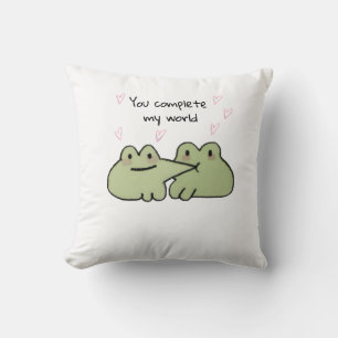 Decorativo El día de San Valentín Rana Cute Amor Pareja Cojín