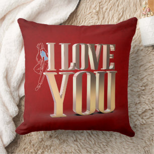 Decorativo El día de San Valentín Red 3D Te Amo Cojín decorat