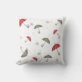 Decorativo El pequeño cojín de paraguas rojo