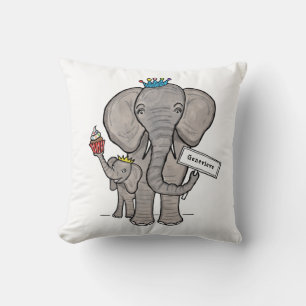 Decorativo Elefante personalizado y cojín de bebé