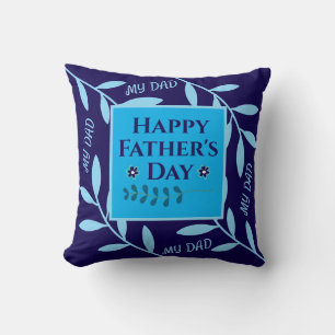 Decorativo Elegante Cojín Botánico Azul Marino para Papá