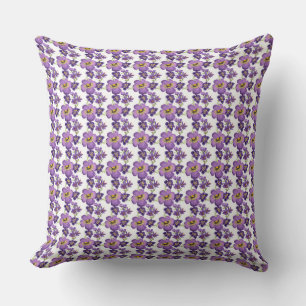Decorativo Elegante cojín con patrón botánico de pensamiento