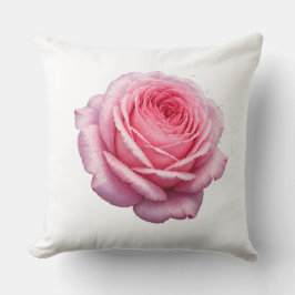 Decorativo Elegante cojín de lanzamiento floral de rosa rosa