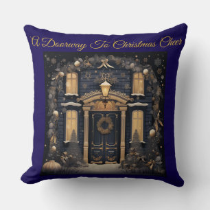 Decorativo Elegante cojín de lanzamiento vintage azul marino