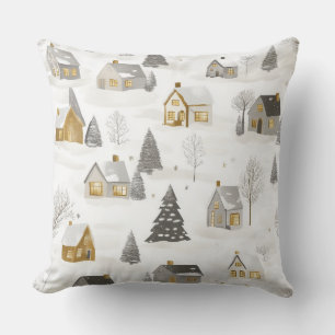 Decorativo Elegante cojín de Navidad – Blanco y dorado
