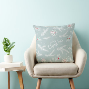Decorativo Elegante cojín de Navidad con pino y letra