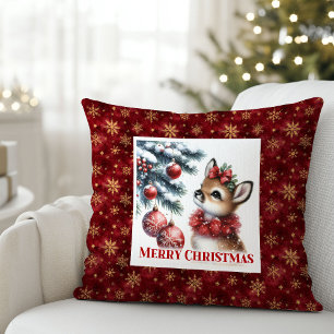 Decorativo Elegante Cojín de Navidad de Ciervo Bebé para Habi