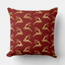 Elegante cojín de Navidad en burgundy y dorado – L
