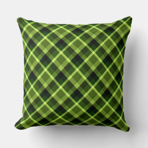 Decorativo Elegante Pea Green Plaid Pattern Gran Cojín decora