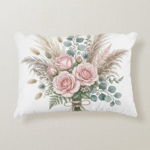 Decorativo Elegante ramo floral Boho rosa rubor cojín