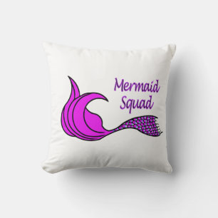 Decorativo Equipo de sirena con cojín de lanzamiento de cola