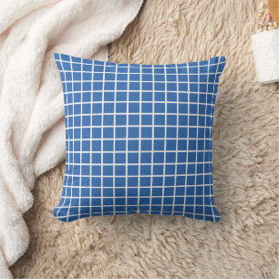 Decorativo Estilo de Cojín Azul con Cuadrícula Acogedor