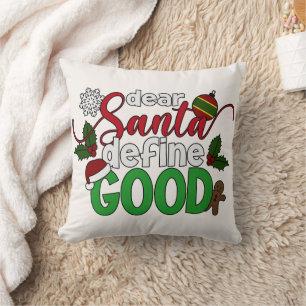 Decorativo Estimado Santa Define Buenos Navidades COJÍN DEC