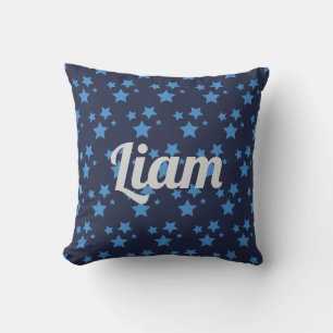 Decorativo Estrellas azules personalizadas lanzan cojín