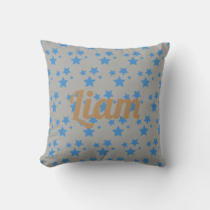 Decorativo Estrellas de oro azul personalizadas lanzan cojín