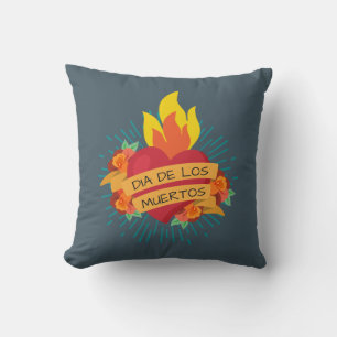 Decorativo Flamante Heart Dia de los Muertos   Cojín