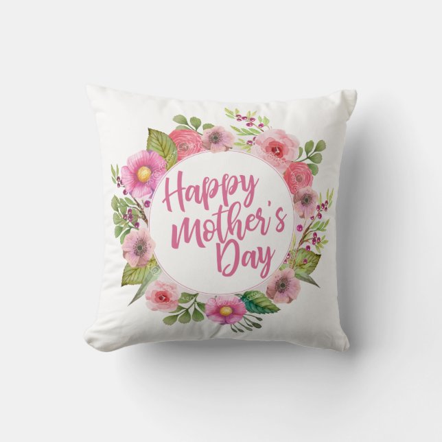 Decorativo Floral elegante feliz día de la madre | COJÍN DECO (Anverso)