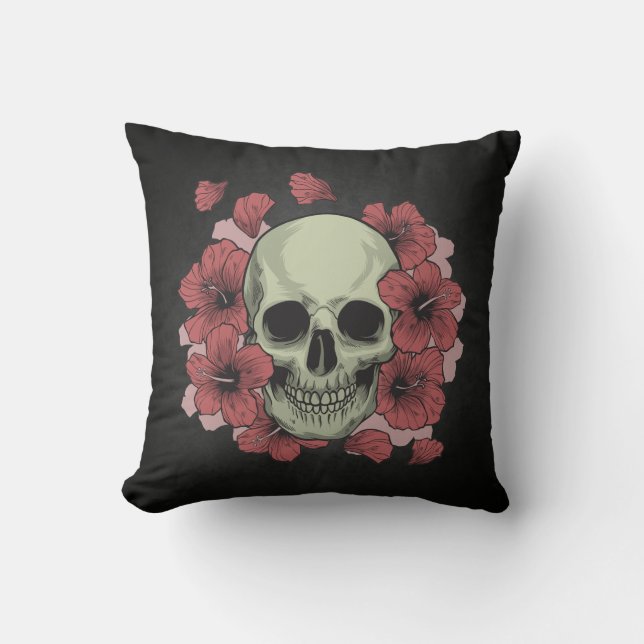 Decorativo Floral Skull Dia de los Muertos | Cojín (Anverso)