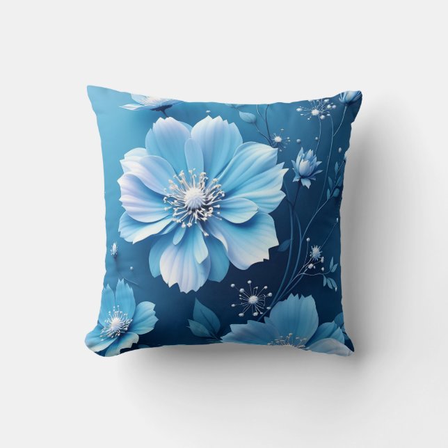 Decorativo Flores azul de cojín (Anverso)