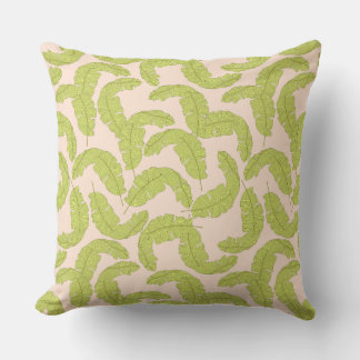 Decorativo Fondo rosa suave del cojín de la hoja verde tropic