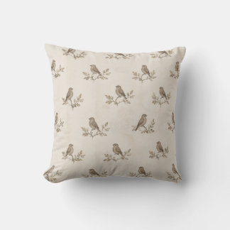 Decorativo Funda de cojín botánico Vintage Sparrow