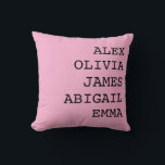 Decorativo Funda de cojín con apellido personalizado<br><div class="desc">Funda de cojín con apellido de familia personalizada: un regalo personalizado y acogedor para Mamá, Abuela o cualquier persona especial. ¡Perfecta para decorar el hogar y momentos emotivos! Añade calidez y personalidad a tu hogar con mis Fundas de cojín con apellido de familia personalizadas. Perfectas para celebrar ocasiones especiales o...</div>