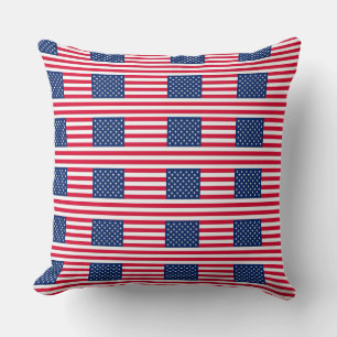 Decorativo Funda de cojín con bandera americana – Estrellas y