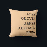 Decorativo Funda de cojín con nombre de familia personalizado<br><div class="desc">Funda de cojín con nombre de familia personalizada: un regalo personalizado y acogedor para Mamá, Abuela o cualquier persona especial. ¡Perfecto para decorar tu hogar y momentos emotivos! Añade calidez y personalidad a tu hogar con mis Fundas de cojín con nombre de familia personalizadas. Perfecto para celebrar ocasiones especiales o...</div>