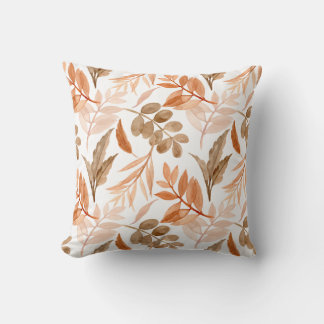 Decorativo Funda de cojín con patrón de hoja de acuarela de o