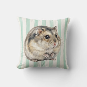 Decorativo Funda de cojín con retrato de hámster enano al agu