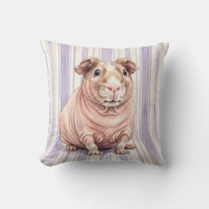 Decorativo Funda de cojín de acuarela de cobaya delgada